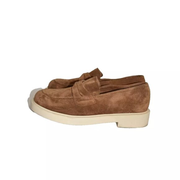 $480 Paul Green Sadie Loafer PLATFORM SLIP ON SHOES TOFFEE SUEDE 7 US (TD10)